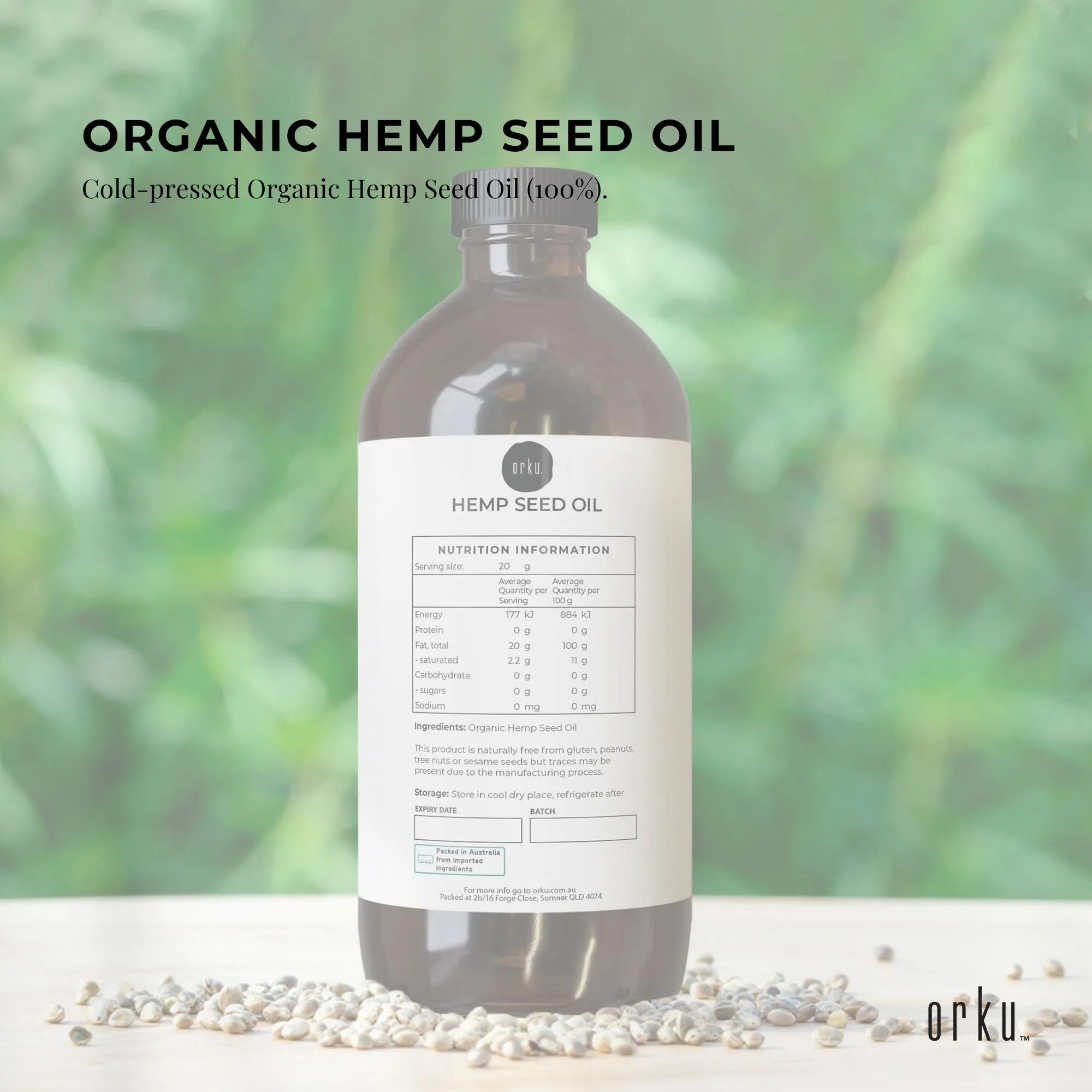 500ml Organic Hemp Seed Oil - Cold Pressed Food Grade Healthy Oils Foods