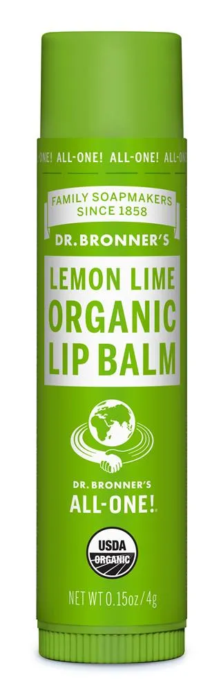 Dr Bronner Org Lip Balm Lemon Lime 4g