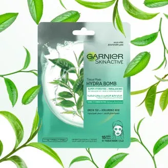 Garnier Hydra Bomb Green Tea Super-Hydrating & Rebalancing Tissue Mask for Normal to Combination Skin