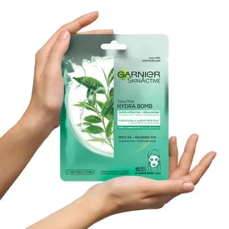 Garnier Hydra Bomb Green Tea Super-Hydrating & Rebalancing Tissue Mask for Normal to Combination Skin