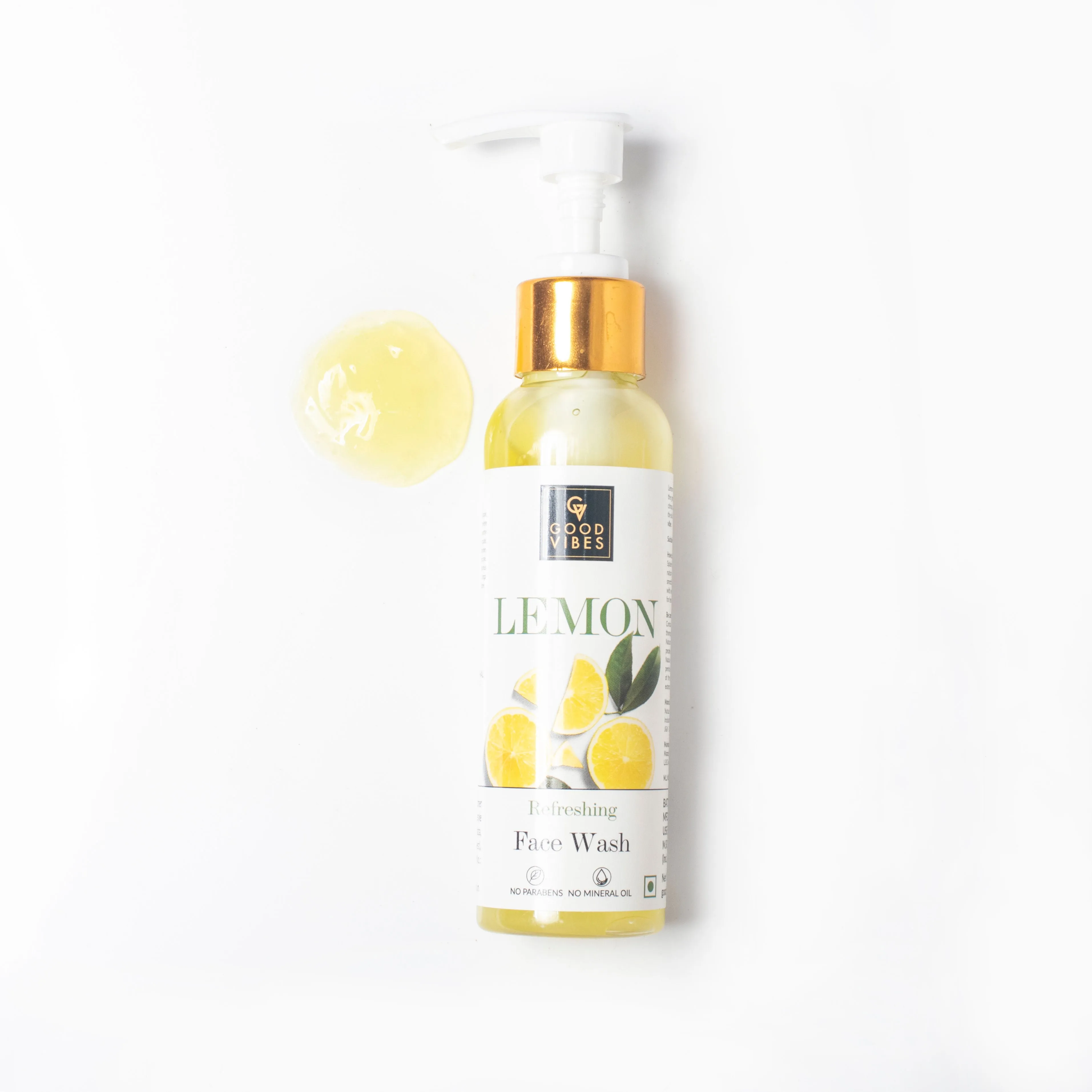 Good Vibes Lemon Refreshing Face Wash | Brightening, Cleansing, Hydrating | No Parabens, No Mineral Oil, No Animal Testing (120 ml)