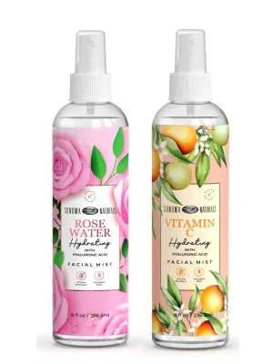 Sonoma Naturals Rose Water and Vitamin C & Papaya Extract Hydrating Facial Mist Spray, 8 8 Fl Oz (Pack of 2)